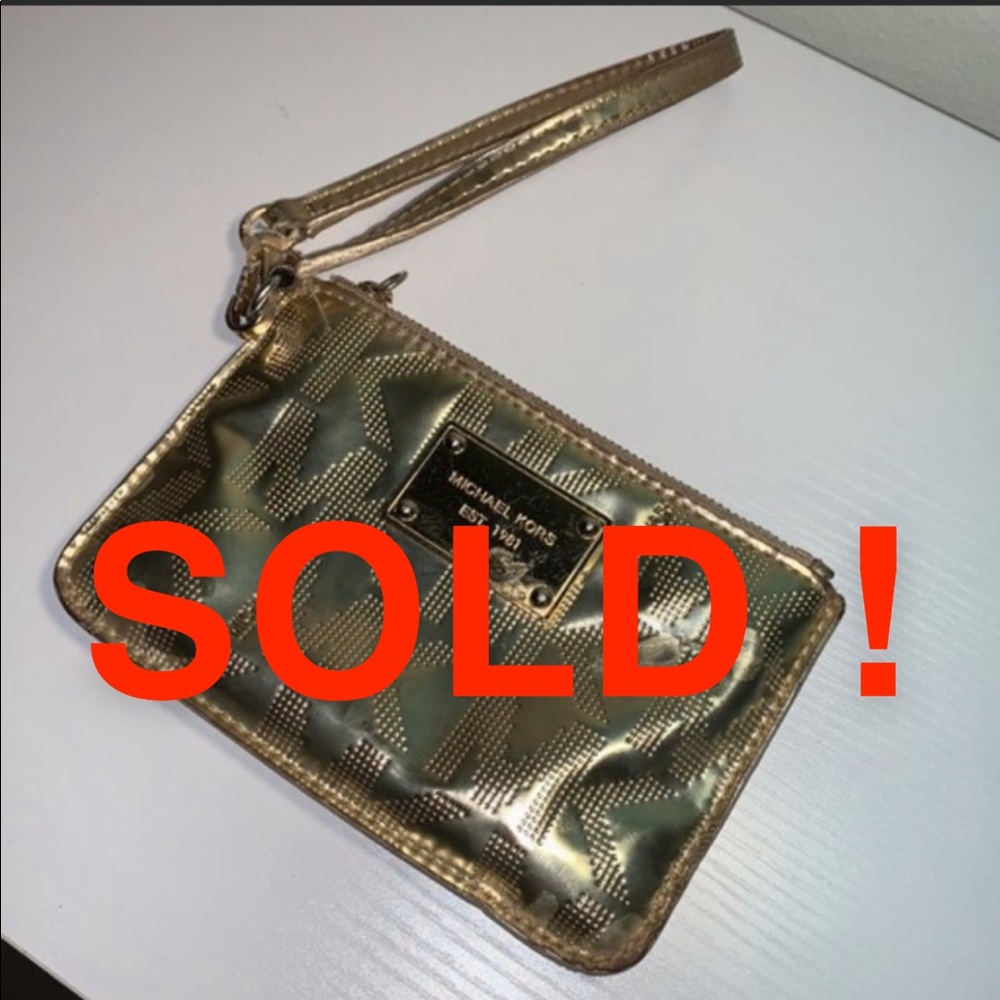 Gold Michael Kors Wristlet